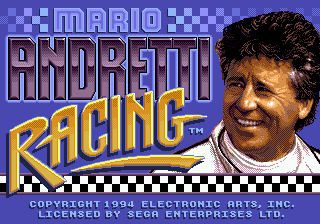 Mario Andretti Racing (USA, Europe) Title Screen